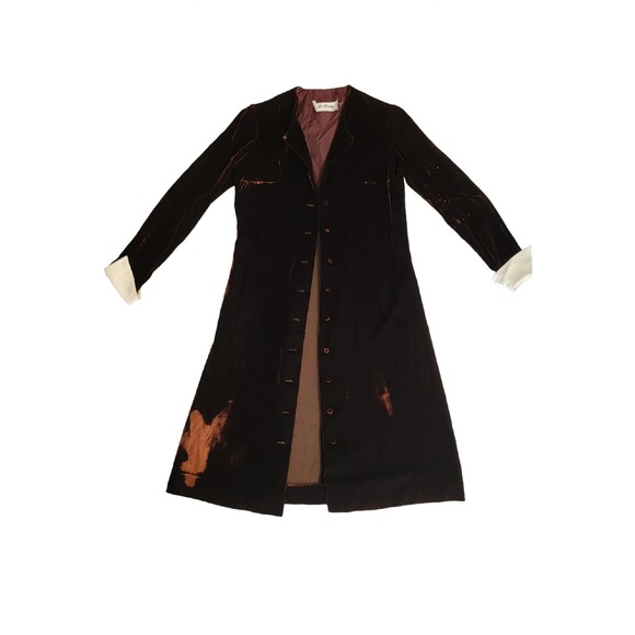 Halloween costume long velvet coat with flaw - Picture 4 of 5